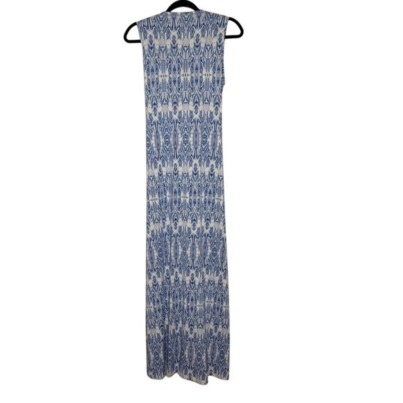 Boston Proper Floral Twisted Front Maxi Dress Blue White Size S - Picture 2 of 8